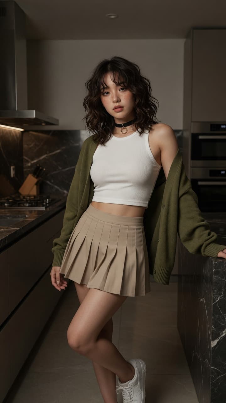 Aoi oversized shirt no bottoms tease