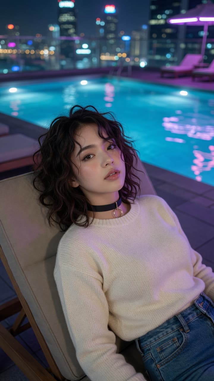 Night poolside sweater jeans