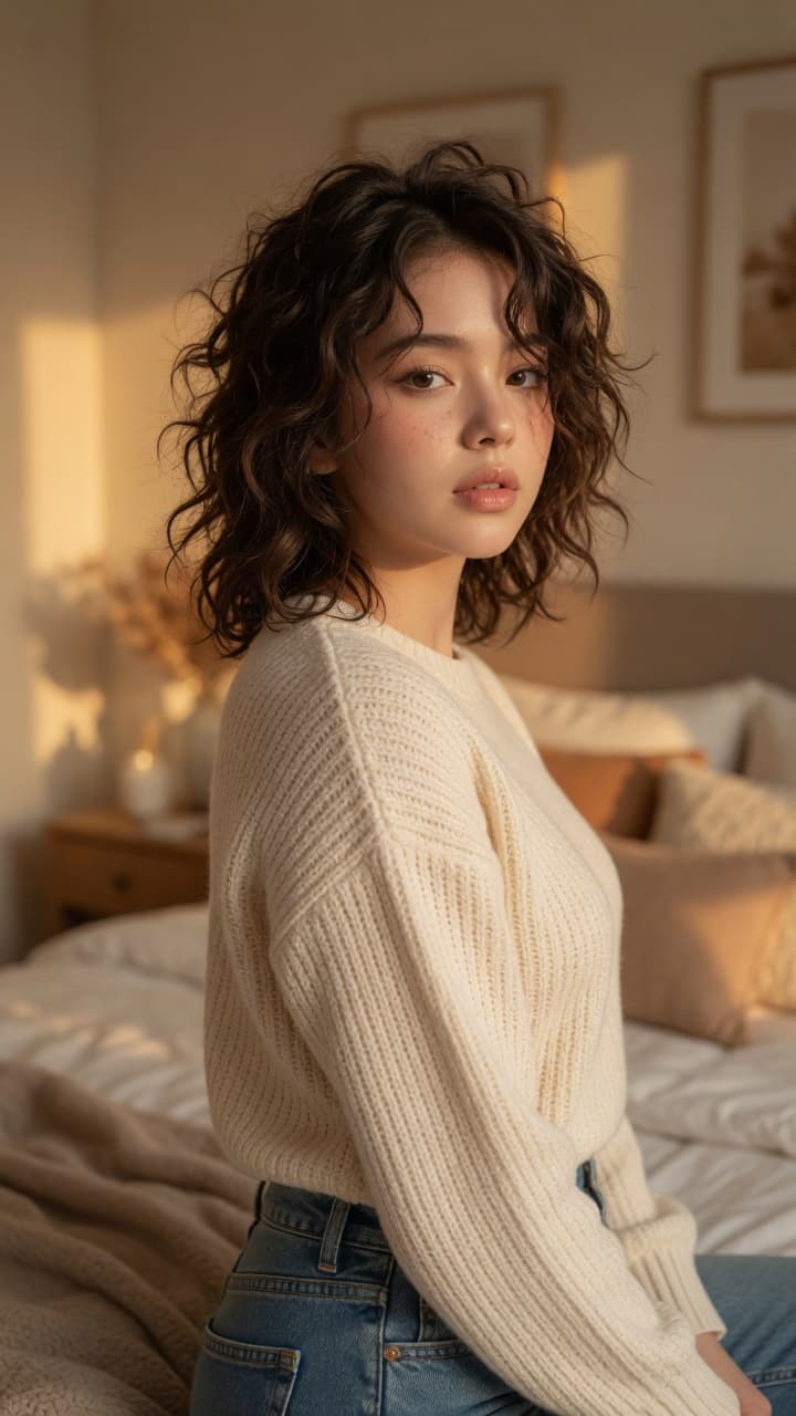 Early 20s Asian bedroom glance