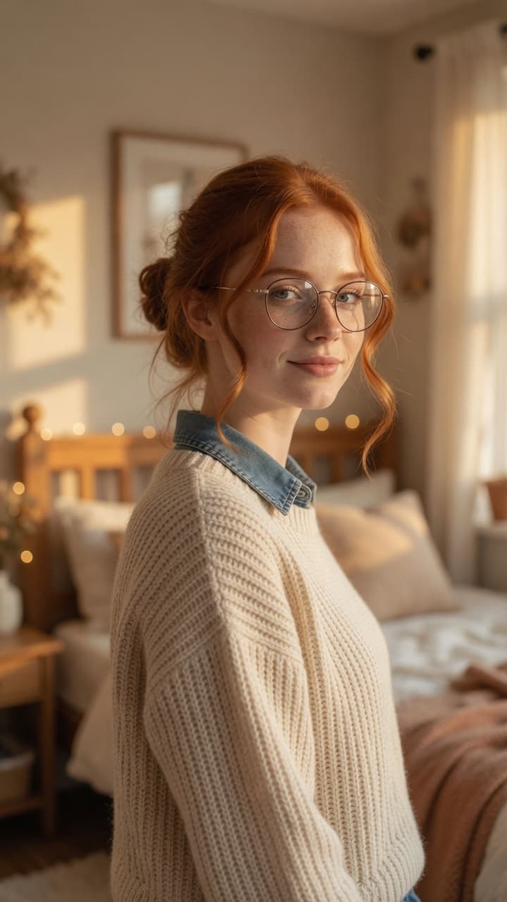 Lennon golden hour bedroom look back
