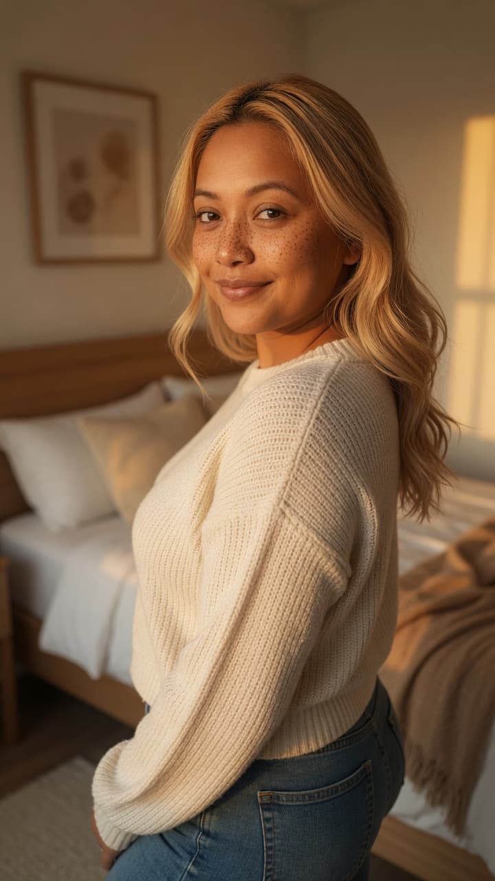 Early 30s bedroom glance back