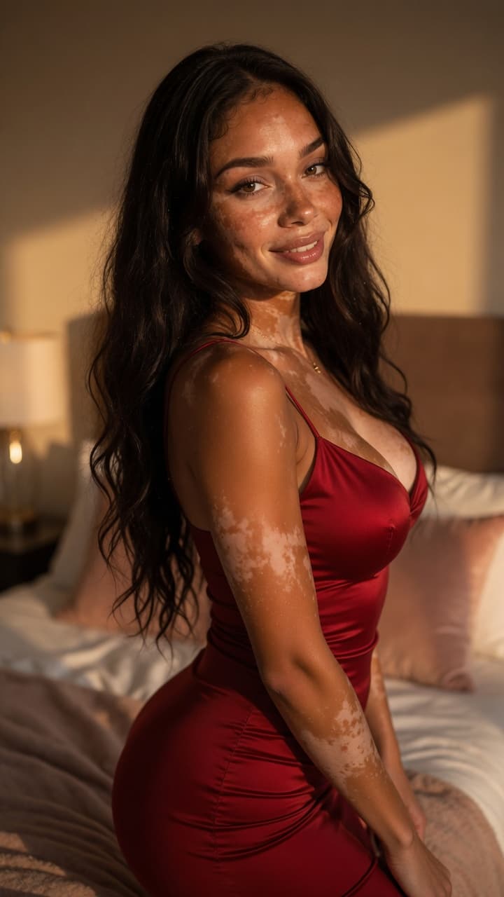 Long wavy hair bedroom glance