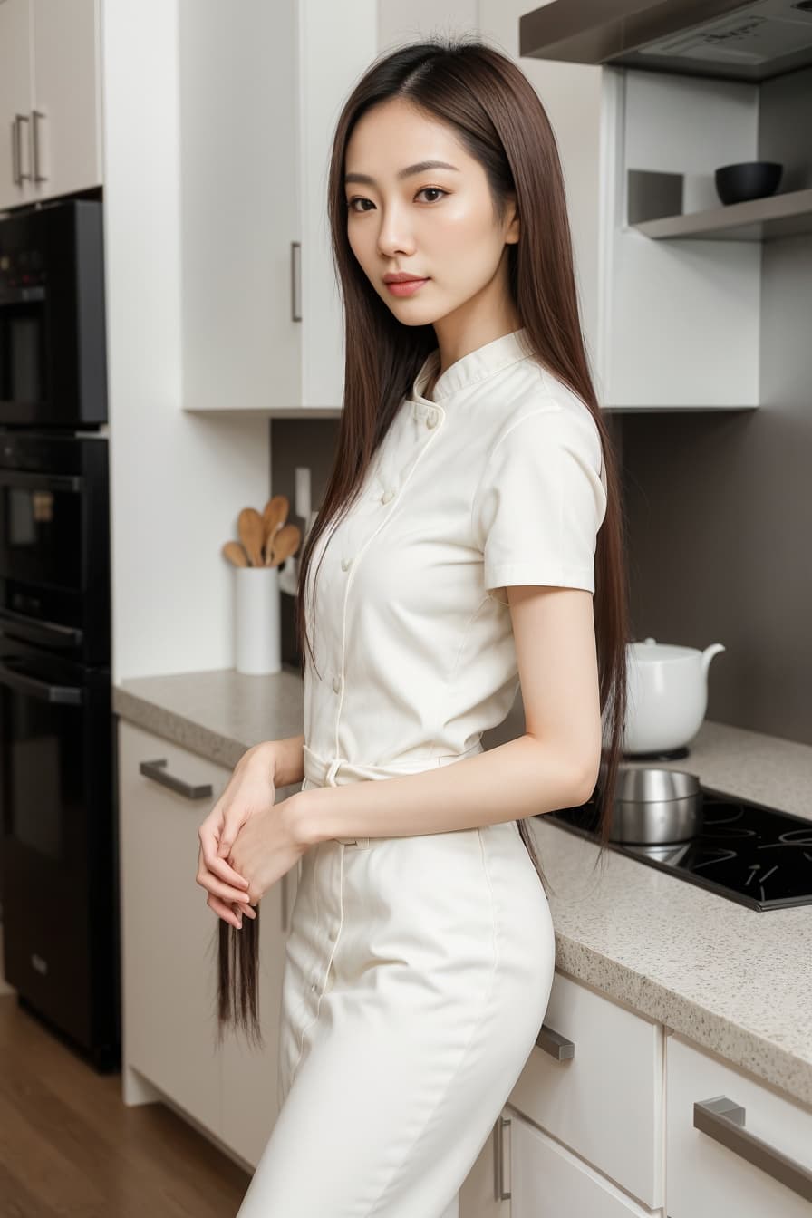 Chef dress in bright kitchen