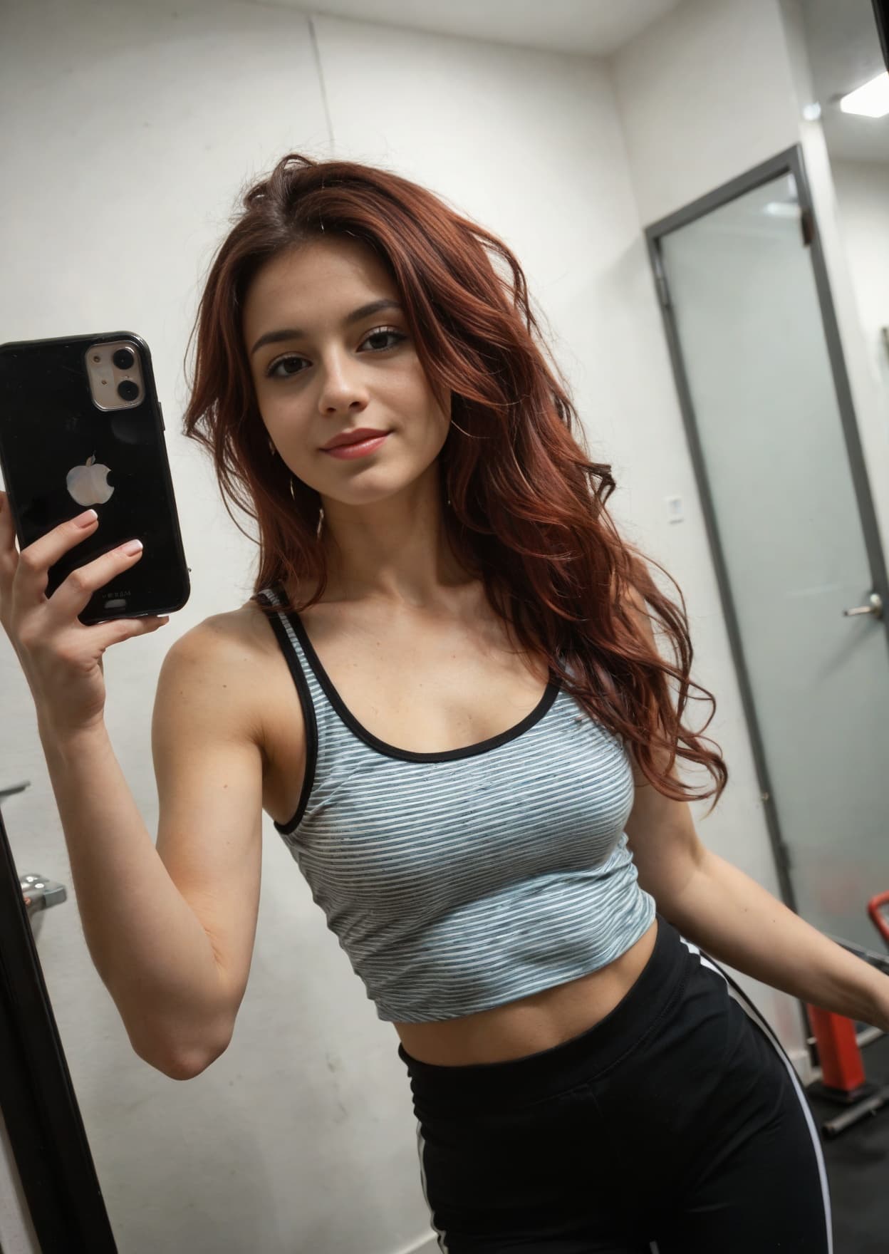 Gym mirror selfie in leggings