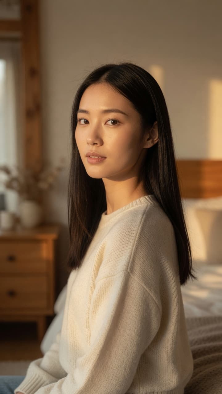 Seo-a cozy bedroom glance in cute casual outfit