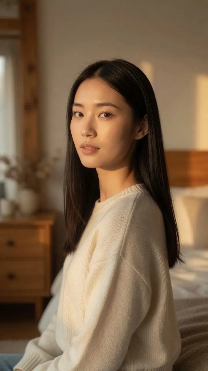 Seo-a cozy bedroom glance in cute casual outfit