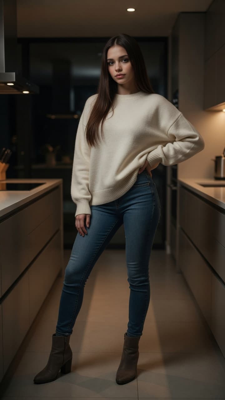 Keaton confident teasing glance photo