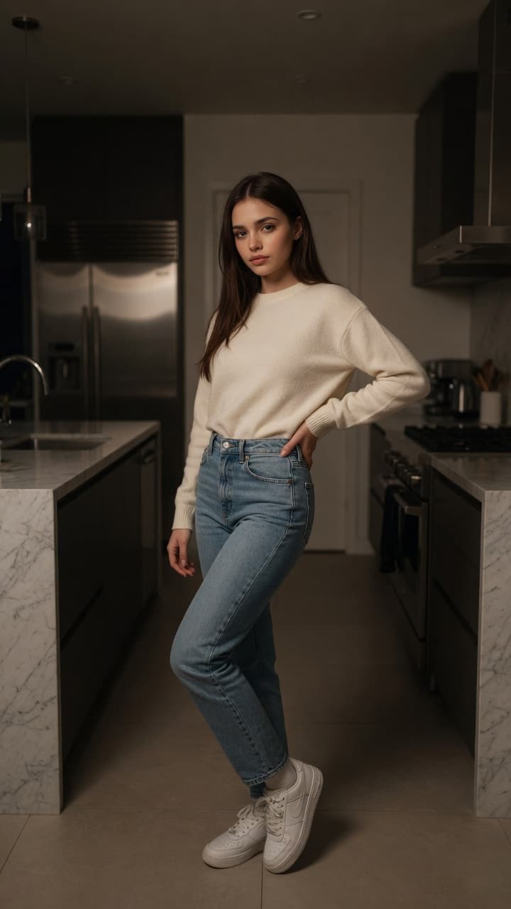 Keaton curvy rear pose tease