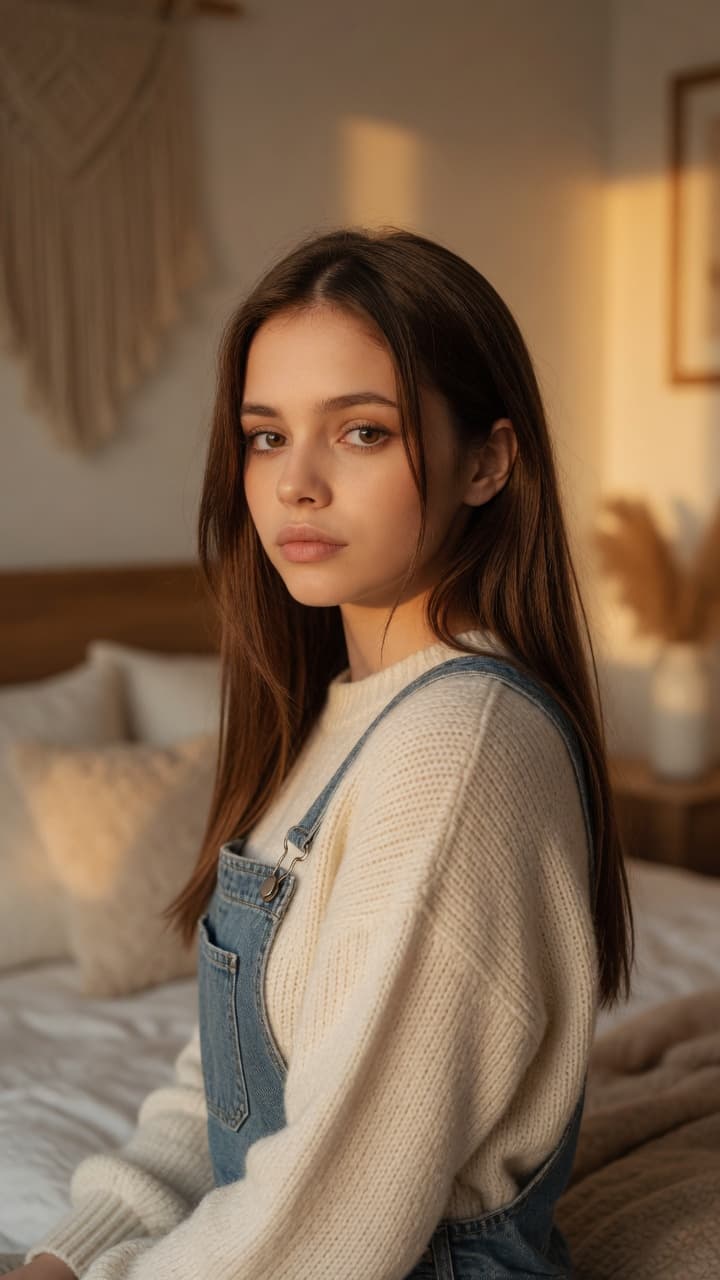 Keaton golden hour bedroom look back