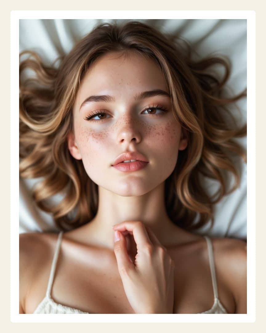 White sheets bedroom selfie