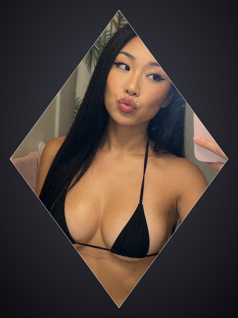 Bikini top bathroom mirror selfie