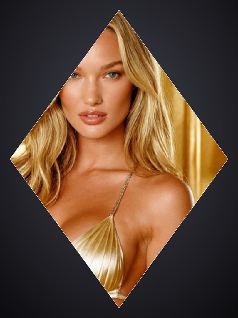 Curvy blonde in gold bikini