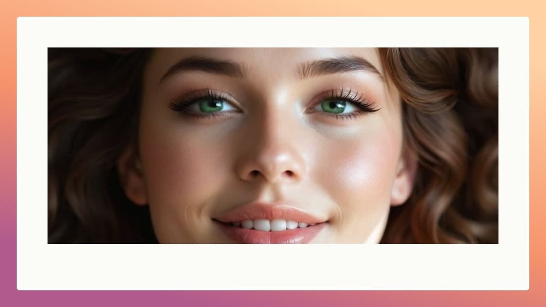 Green eyed brunette close-up portrait