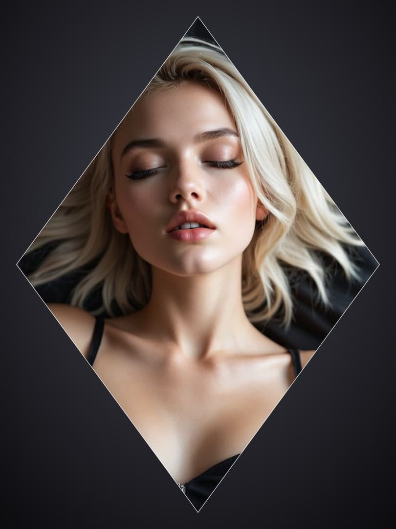Young adult blonde in black camisole