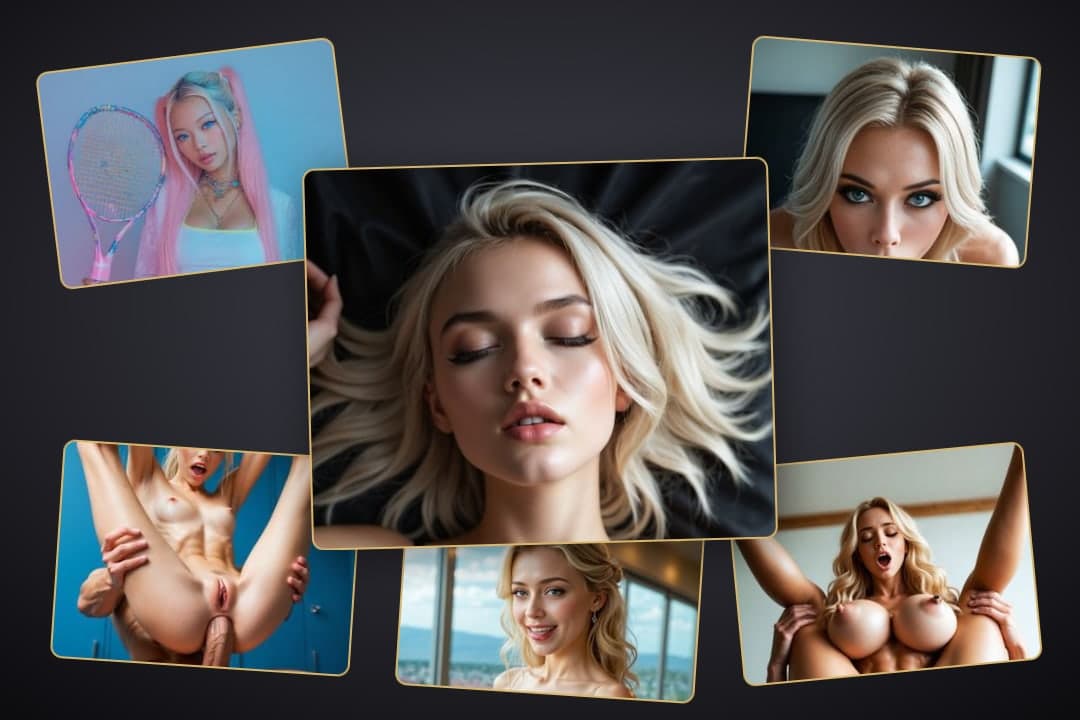 Slim blonde nude on black sheets
