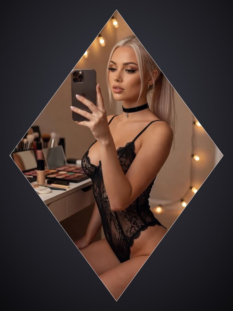 Young adult mirror vanity selfie