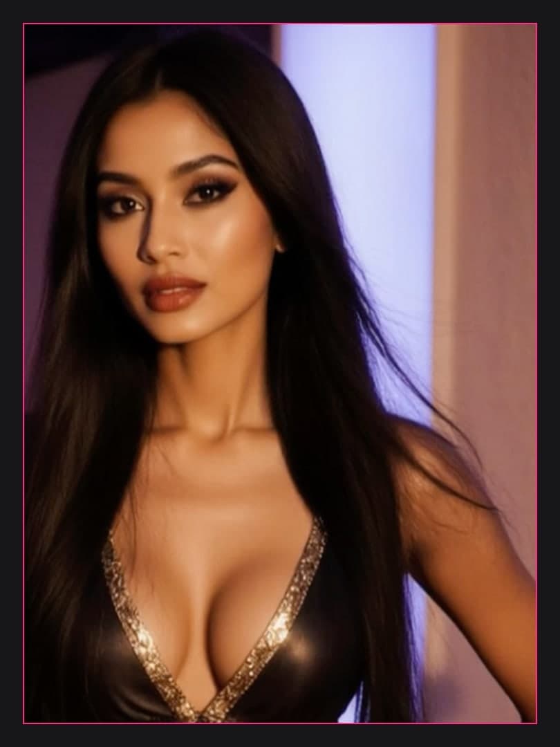 Curvy latina cleavage in black top