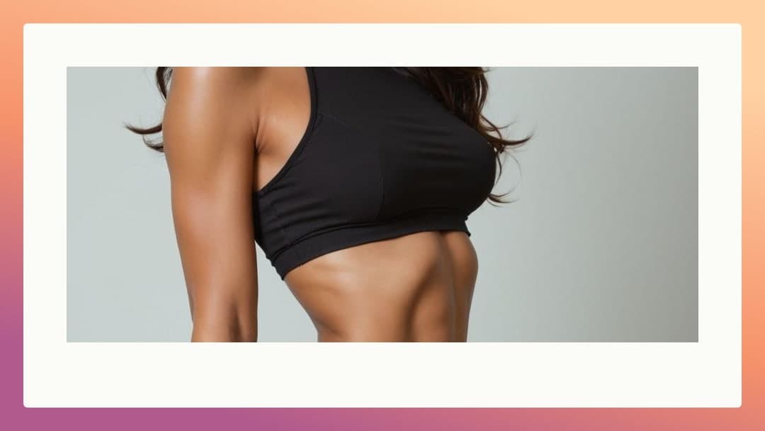 Side profile sports bra close-up