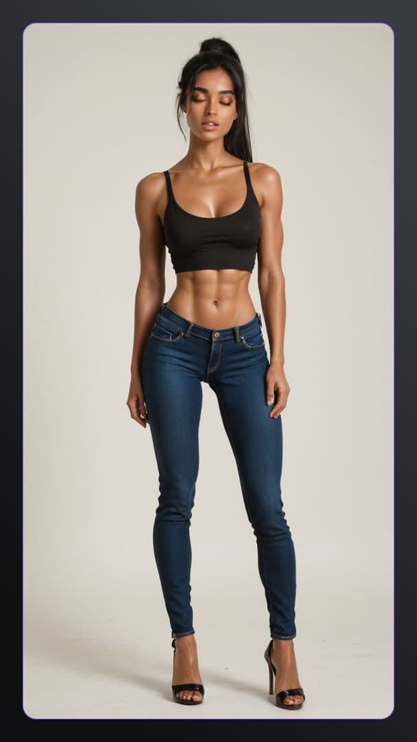 Studio full body in crop top