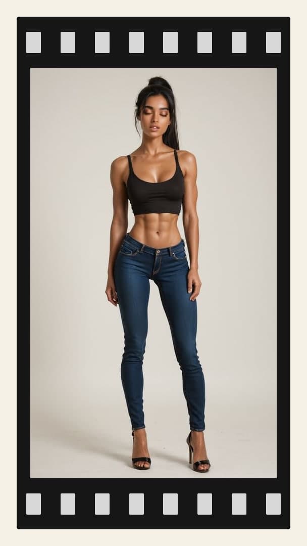 Young adult athletic model full body