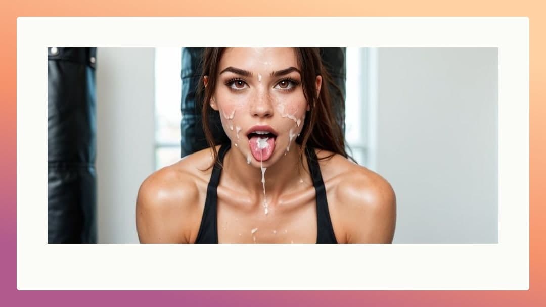 Close up facial with tongue out