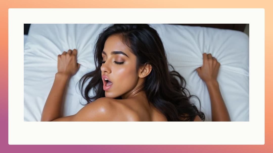 Young adult topless on white sheets