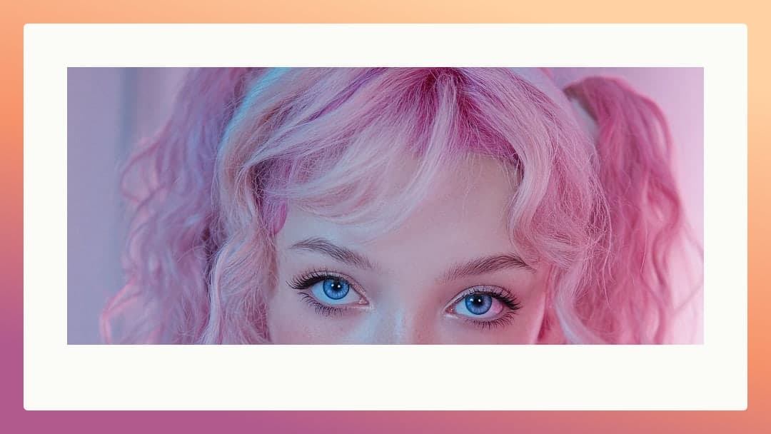 Young adult pink pigtails closeup