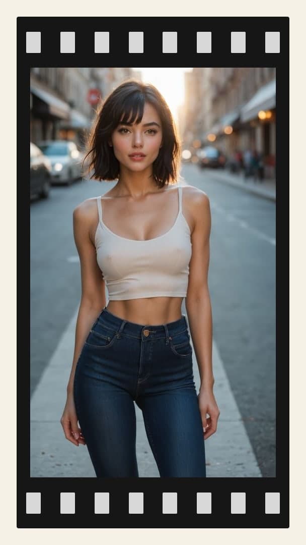Young adult street casual look