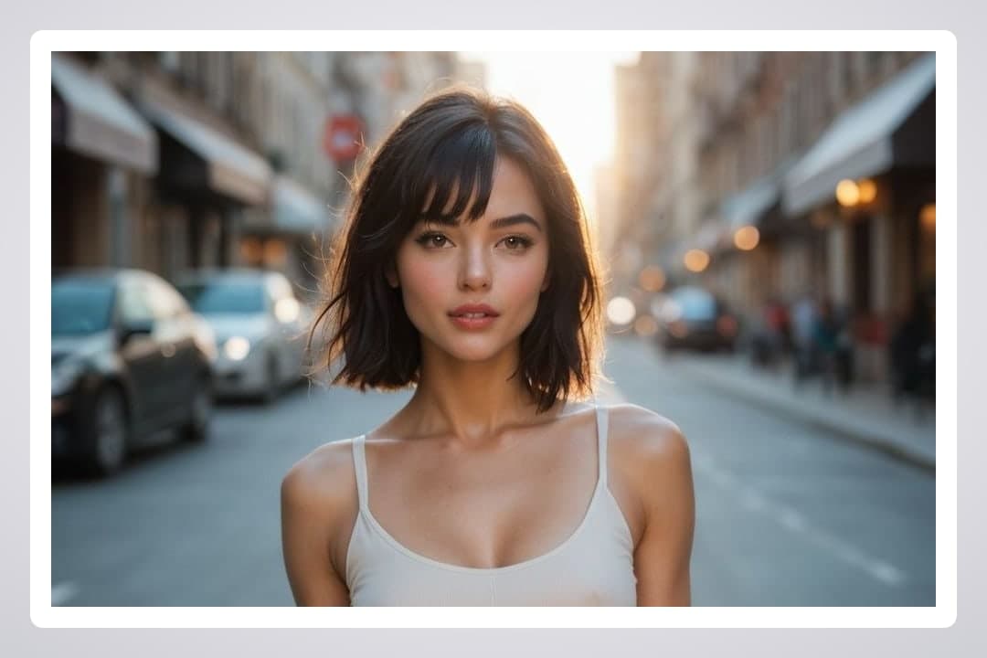 College age Asian in city street