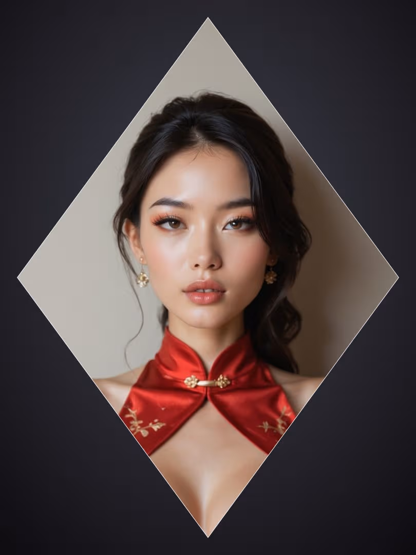 Big natural tits in red satin