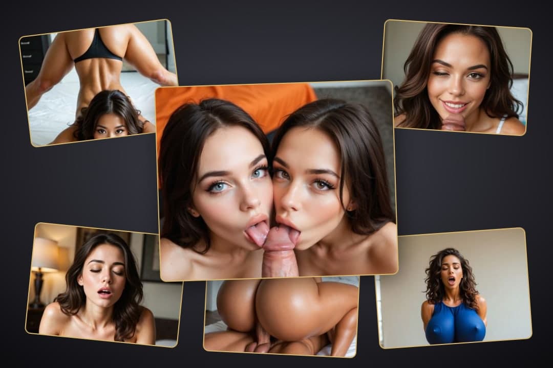 Bedroom POV double blowjob topless