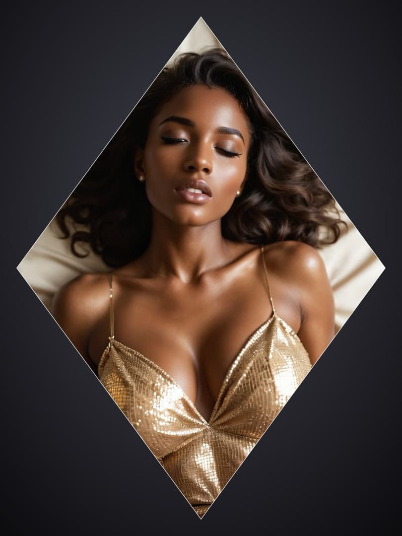 Young adult in gold sequin top