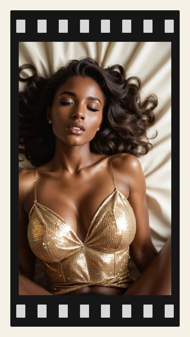 Gold sequin crop top pulled down
