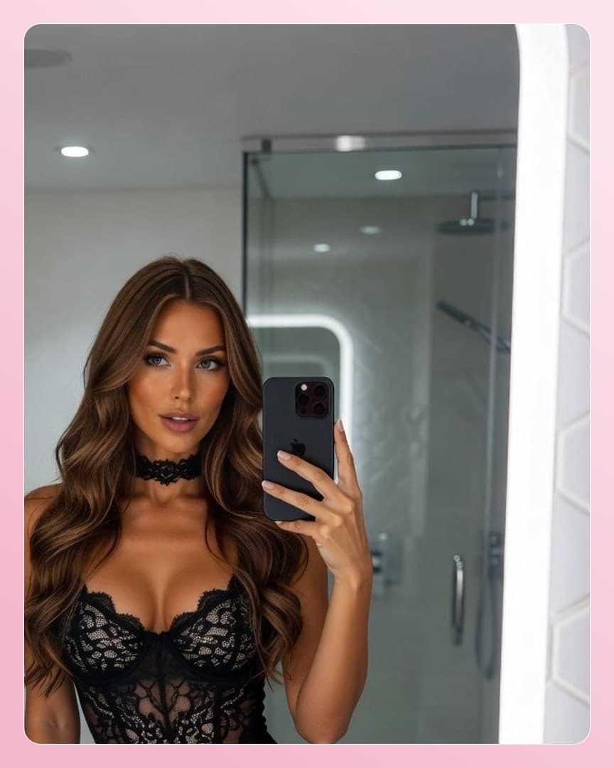 Mirror selfie sheer lace bodysuit