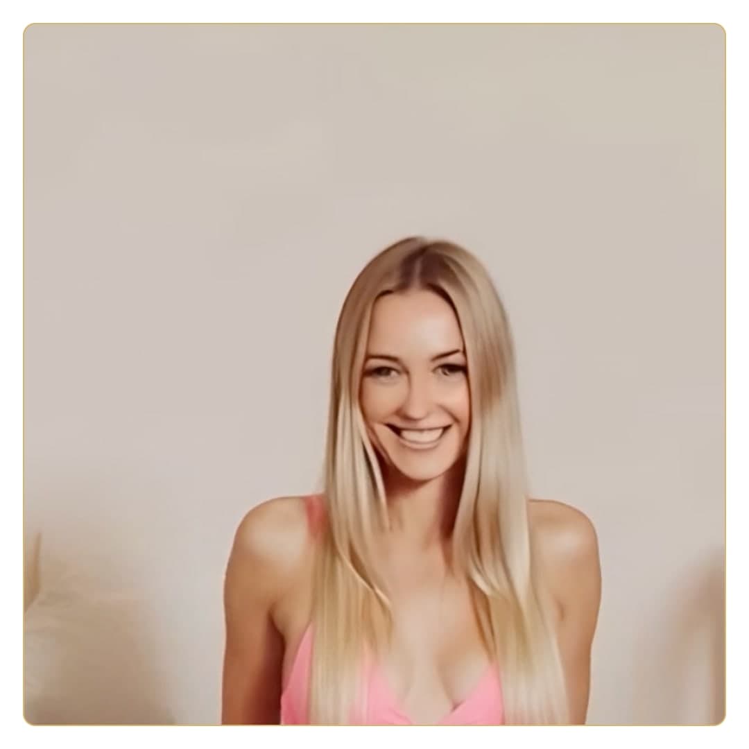 Smiling blonde close-up selfie