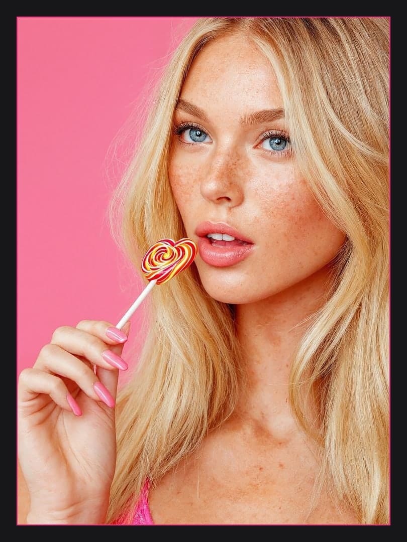 Full body portrait pink backdrop