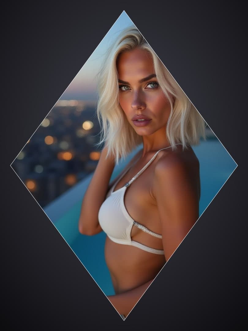 Balcony dusk bikini portrait