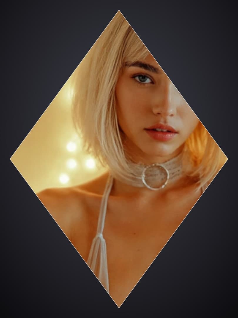 Platinum blonde bob close-up