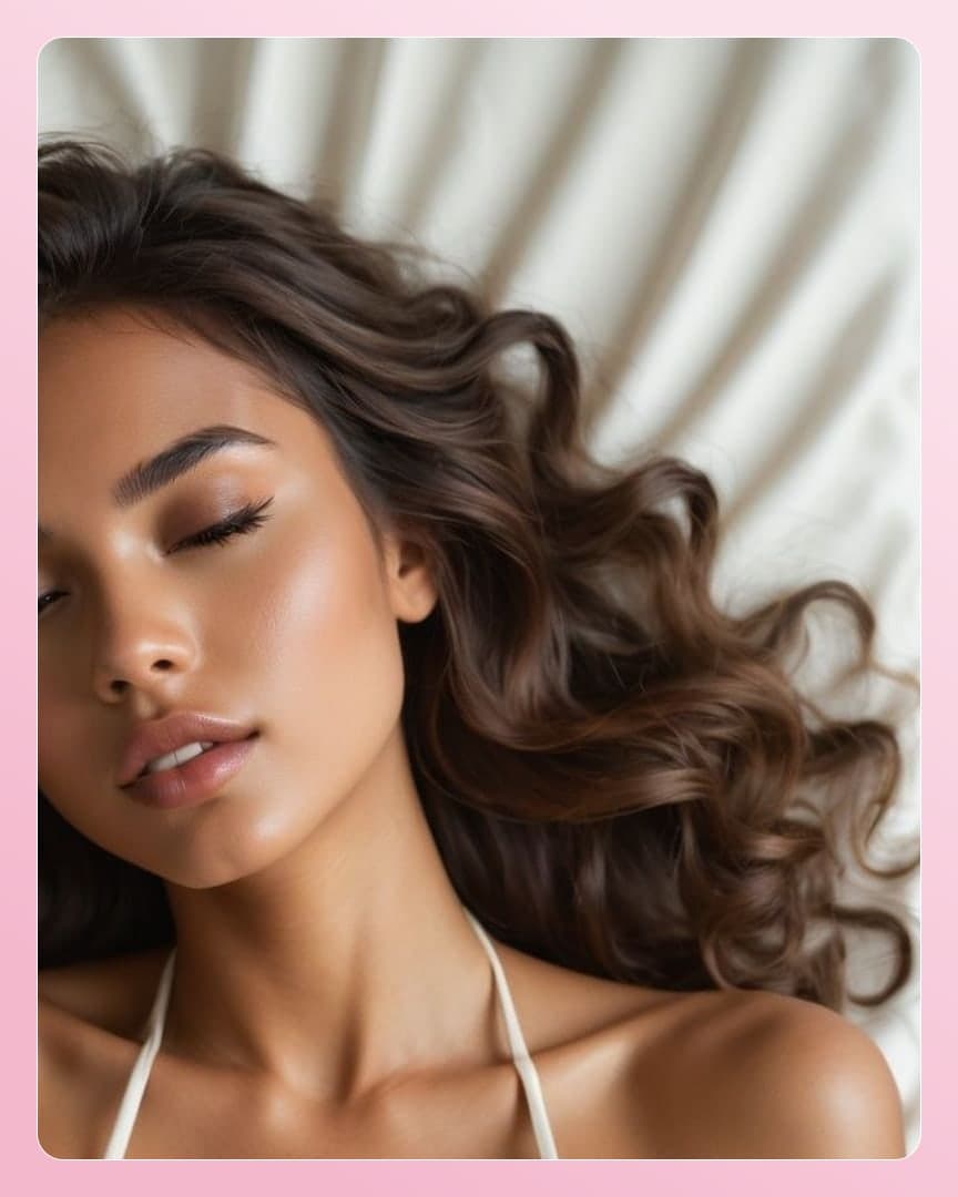 Waist-up portrait on white sheets