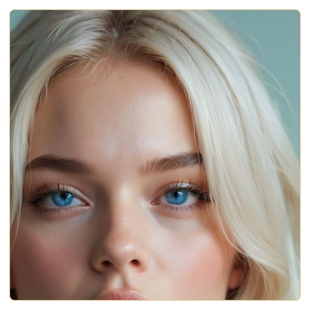 Curvy blonde close-up beauty shot