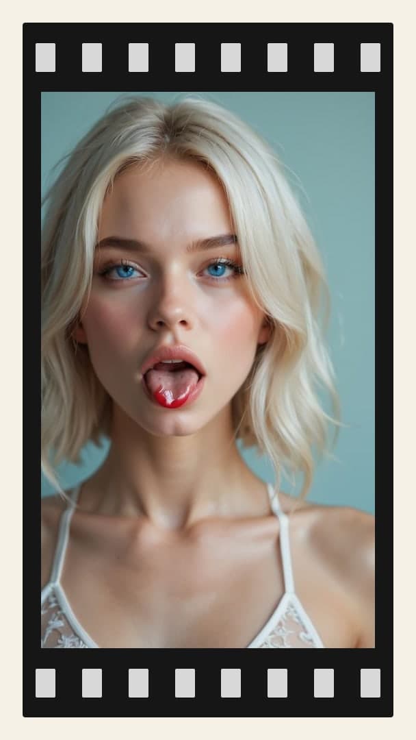 Studio camisole selfie tongue out
