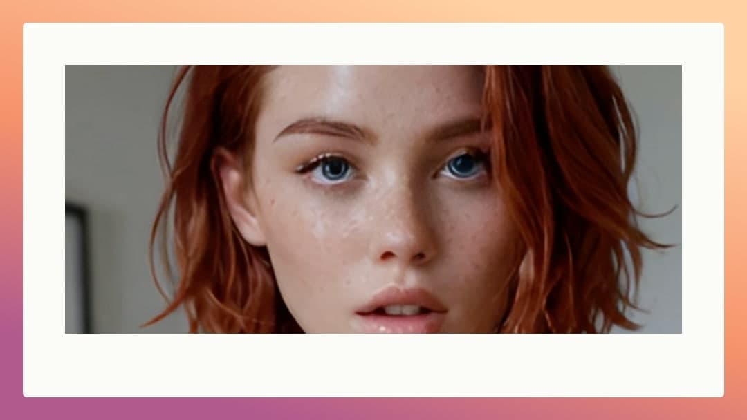 Redhead blue eyes close-up banner