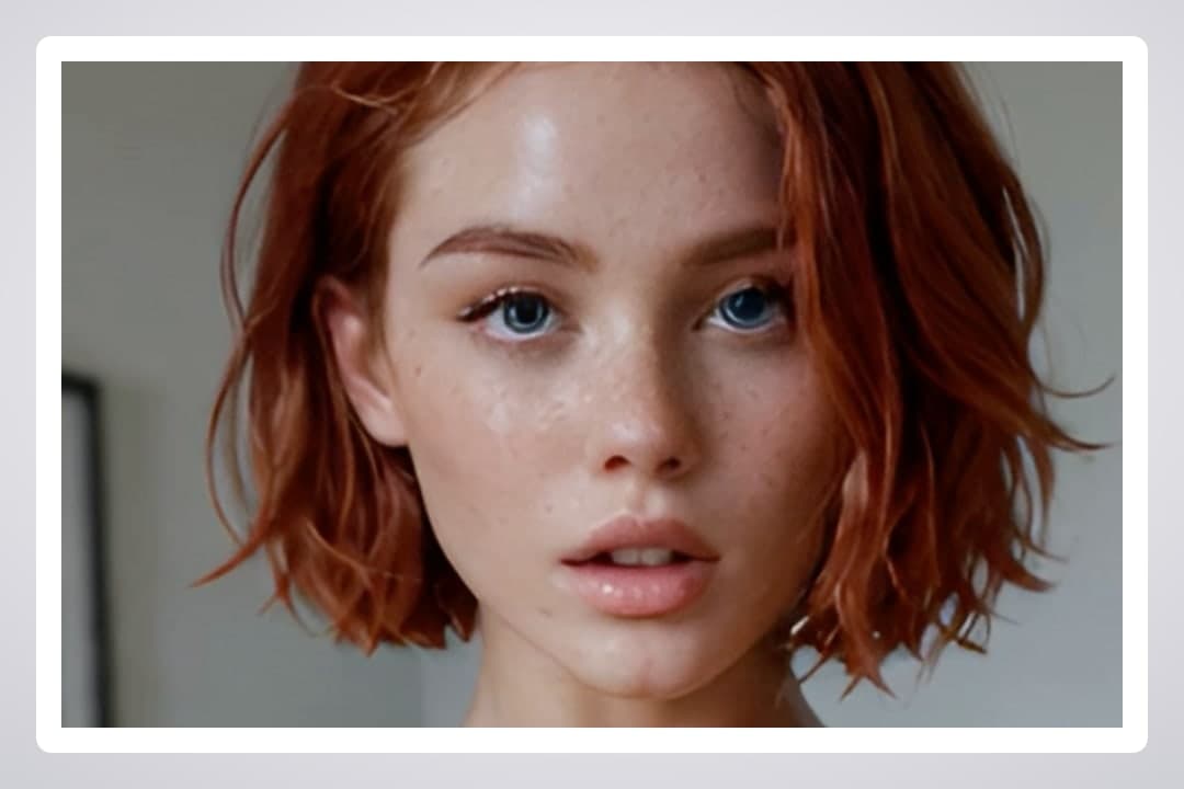 Redhead portrait in bedroom