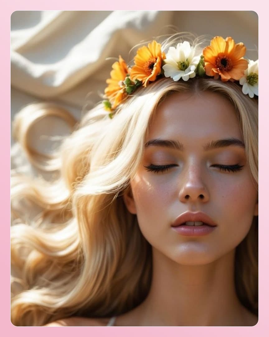 College blonde with daisy crown