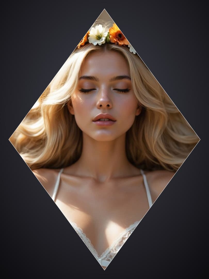 Flower crown close-up with lace