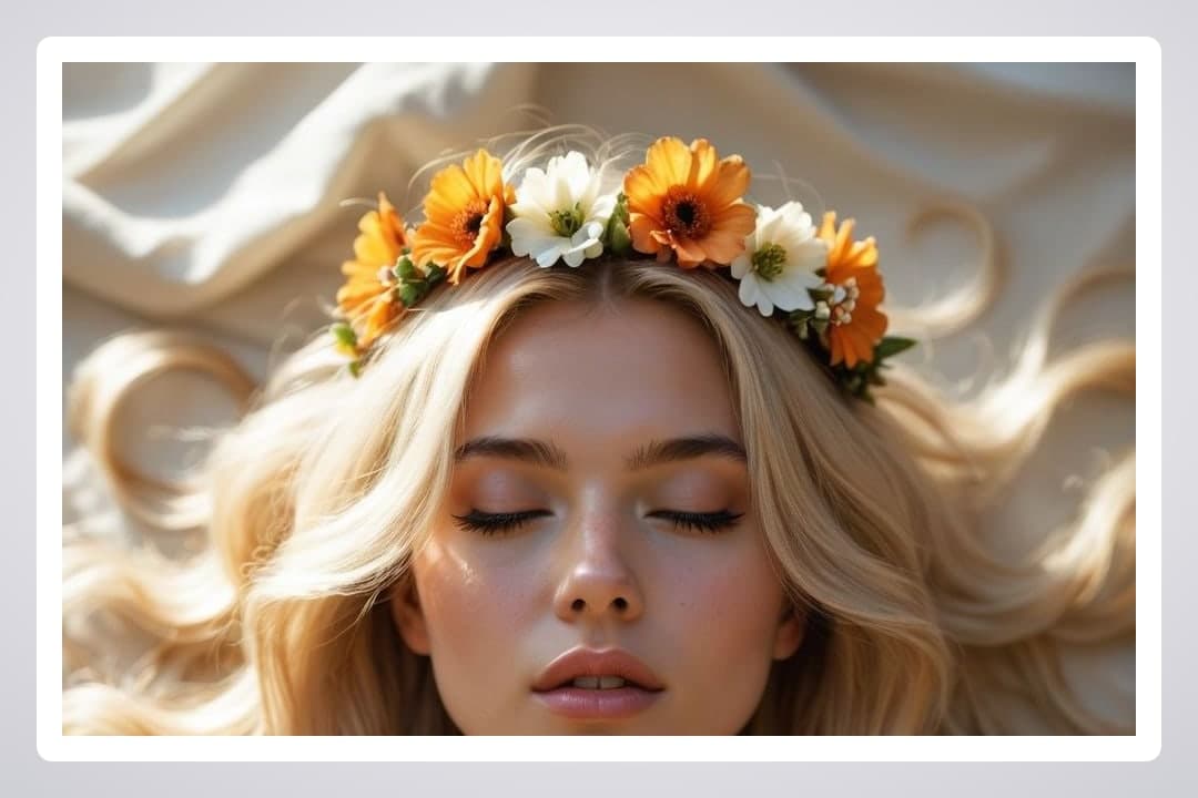 Daisy crown blonde on soft fabric