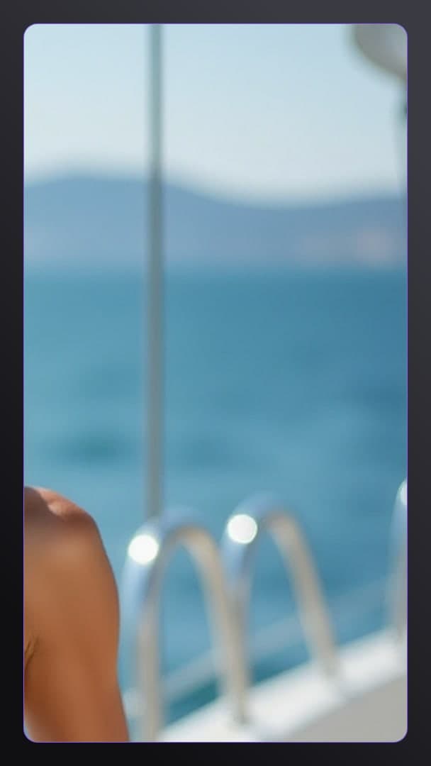 Tanned shoulder ocean boat view