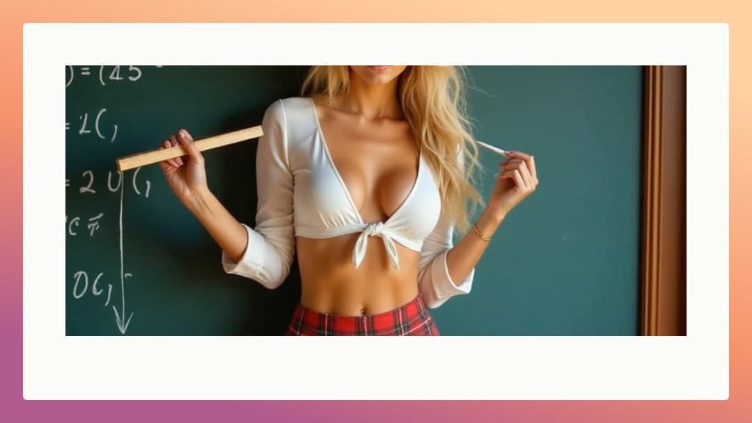 Blonde teacher crop top chalkboard