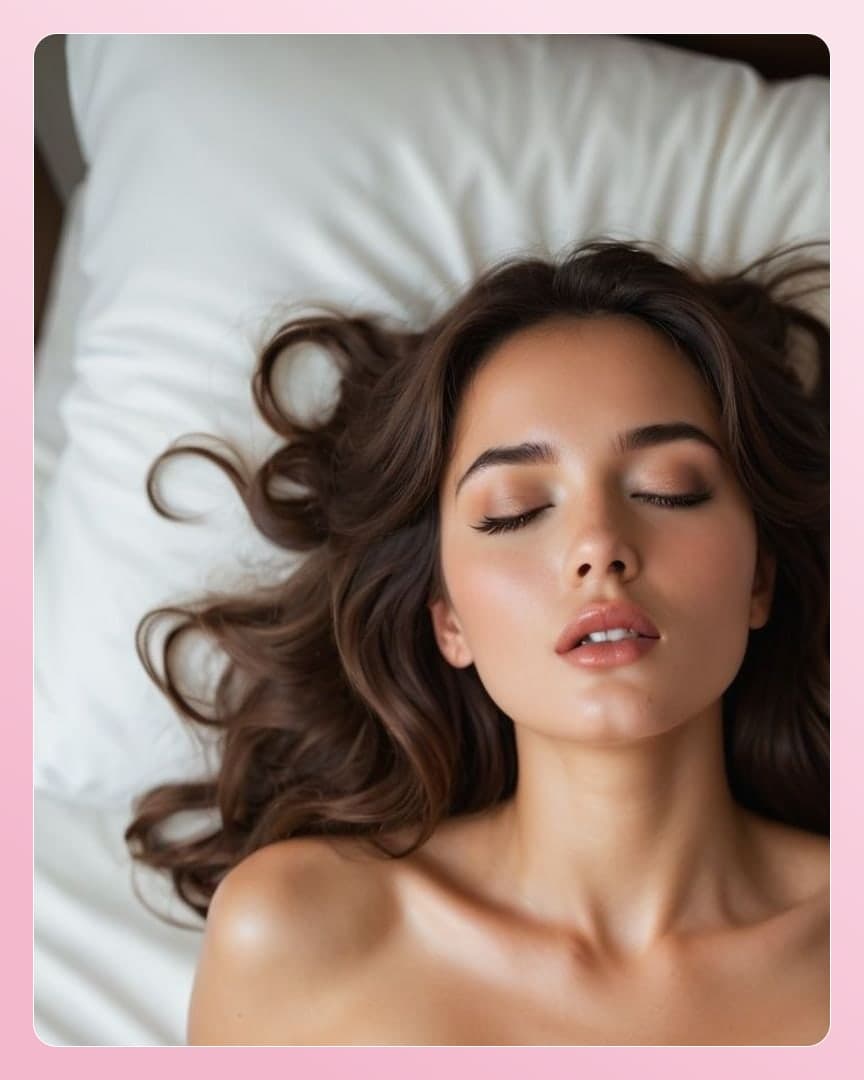 Relaxed brunette with closed eyes