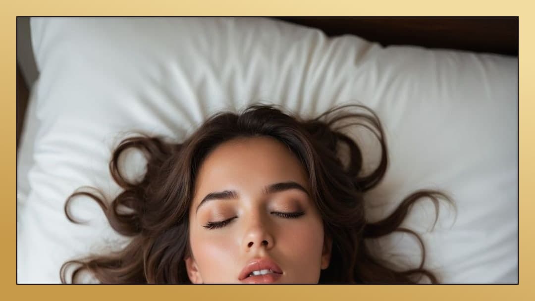 Young woman resting in bed close up
